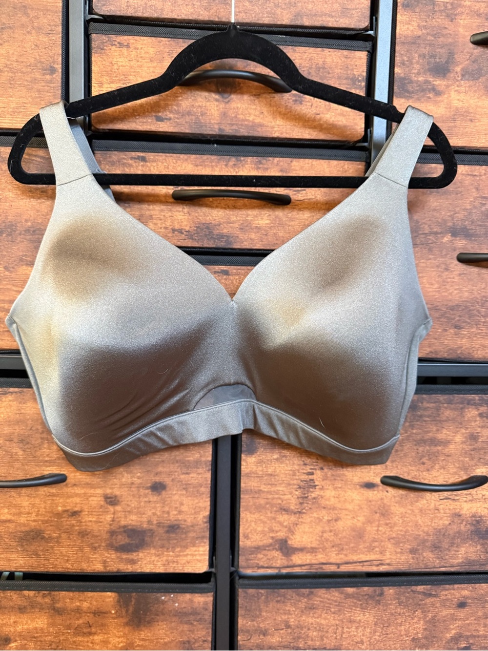 Seamless No Underwire Semi-formed Cup Bra - Dark Gray/Taupe